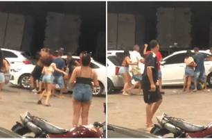 Vídeo mostra briga generalizada que terminou com PM morto em Teresina (Foto: Reprodução)