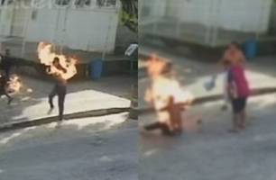 Homem é preso após atear fogo em suspeito de matar seu irmão (Foto: Reprodução)