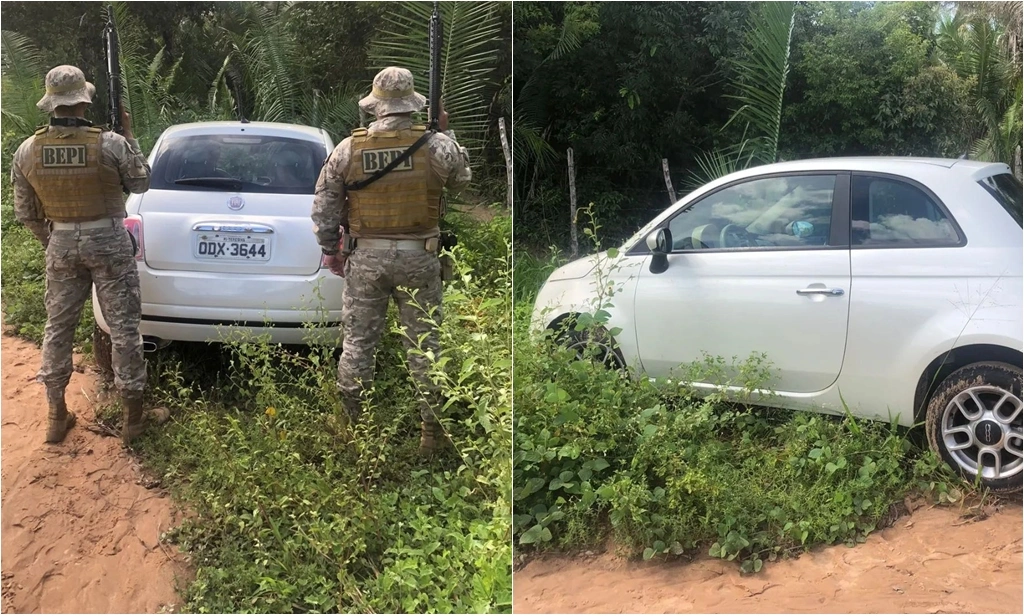 PM encontra carro roubado na PI-130 na Cerâmica Cil, zona rural de Teresina