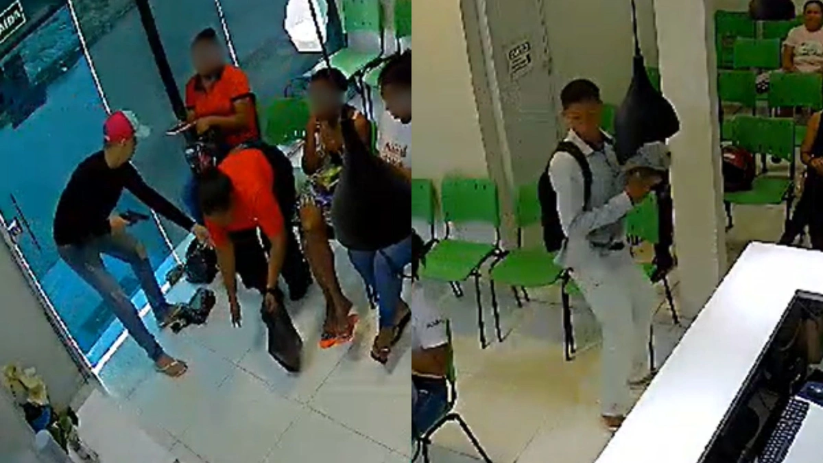 Vídeo flagra assaltantes realizando arrastão em clínica odontológica de Teresina