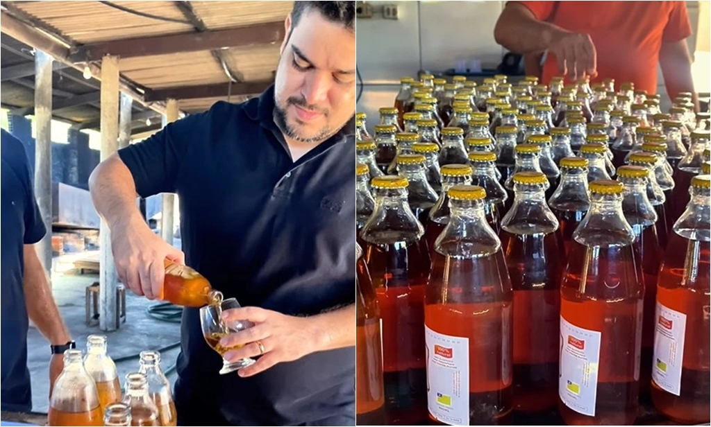 Dogim Félix visita fábrica de cajuína