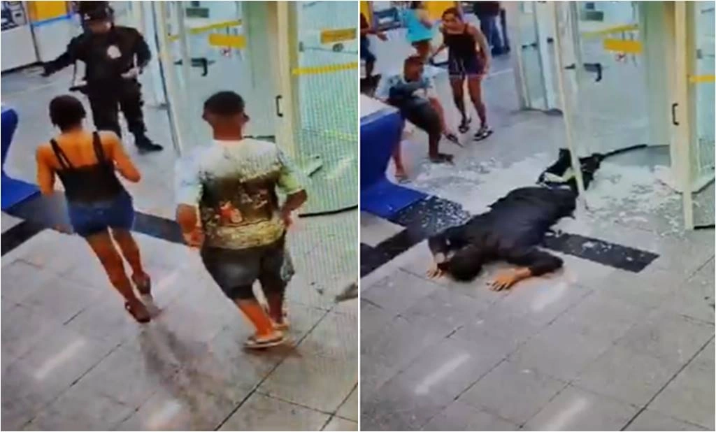 Imagens da câmera de segurança do local