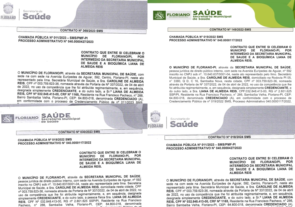 Valores globais dos contratos variam entre R$ 16.500,00 e R$ 18.750,00