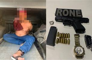 Homem é preso com arma roubada de policial militar do Piauí (Foto: Reprodução)