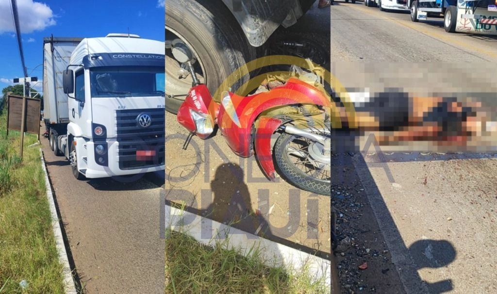 Homem morre após ser atropelado e arrastado por caminhão em Teresina