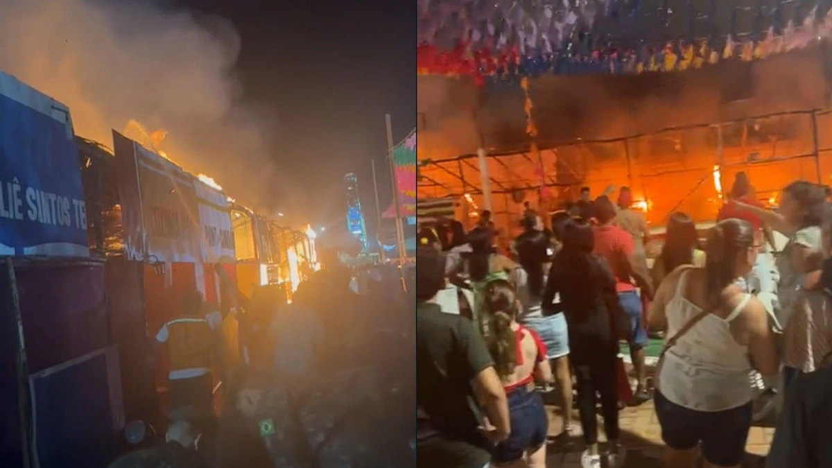 Incêndio atinge barracas após acidente durante queima de fogos em Campo Maior