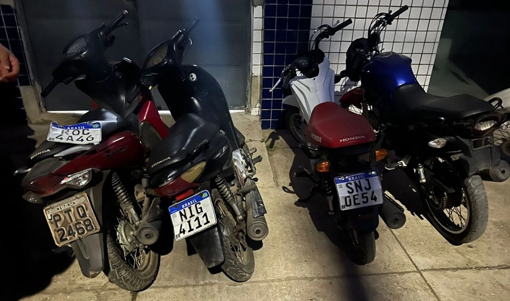 Motos recuperadas pela polícia