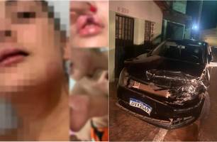 Mulher é brutalmente agredida pelo companheiro em via pública em Pedro II (Foto: Reprodução)