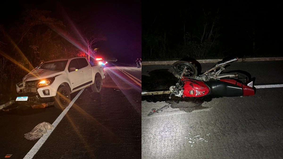 Mulher morre após carro invadir faixa contrária e bater em sua moto na BR-343