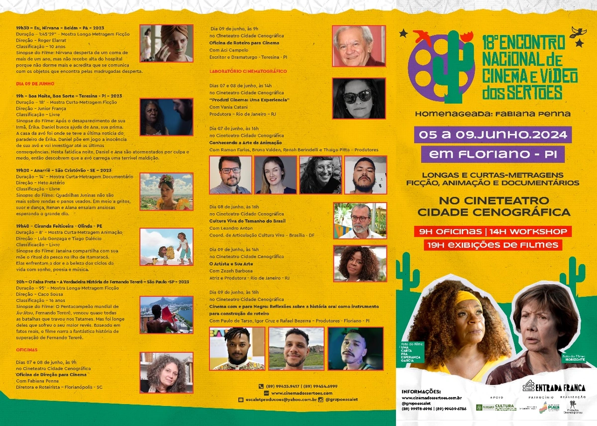 Programação do 18º Encontro Nacional de Cinema e Vídeo dos Sertões