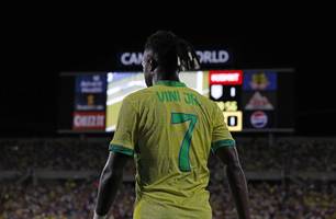 Vinicius Junior em ação contra os Estados Unidos em Orlando (Foto: Rafael Ribeiro/CBF)