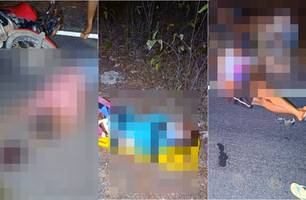 Acidente envolvendo cinco motos e um carro no Piauí (Foto: Reprodução/ Portal Gurguéia)