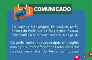 Prefeitura de Esperantina suspende redes sociais em respeito à lei eleitoral (Foto: Divulgação)