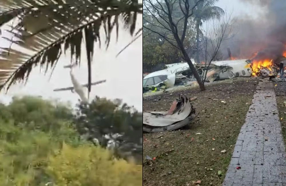 Avião com 62 pessoas a bordo cai em São Paulo; veja o vídeo
