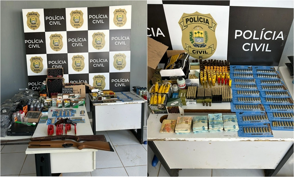 Material apreendido pela polícia