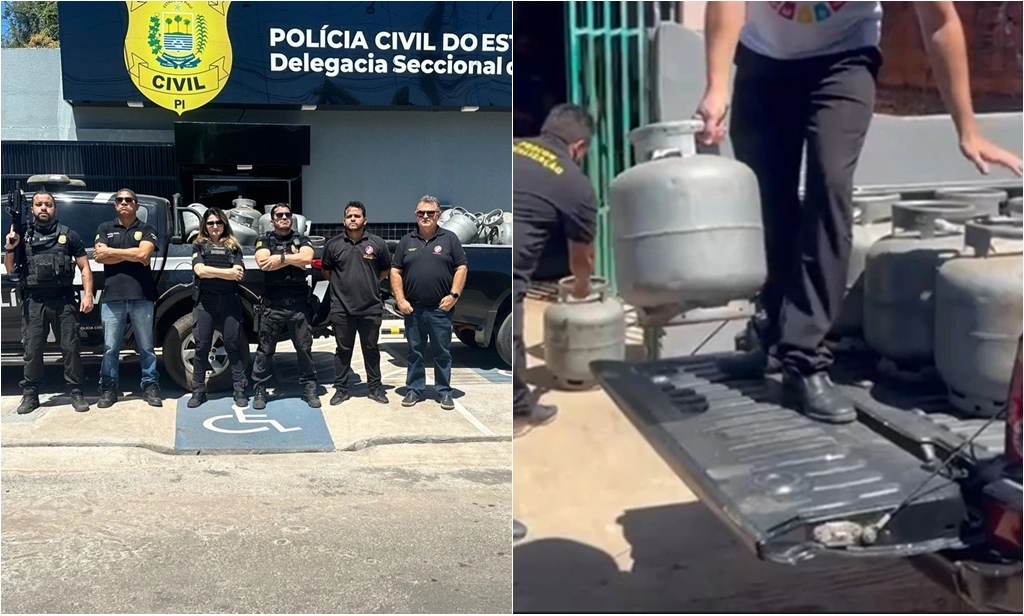Polícia apreende 48 botijões de gás em depósito clandestino em Demerval Lobão