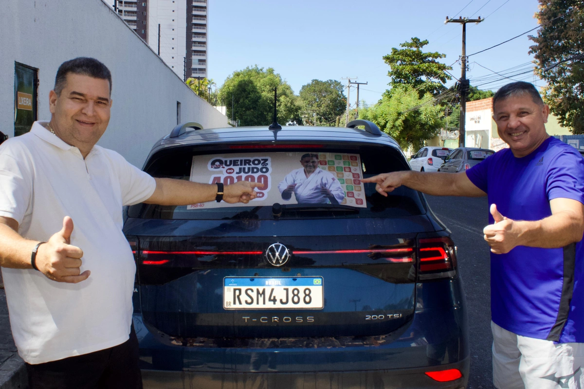 Queiroz do Judô inicia campanha com mais de 50 veículos em adesivaço em Teresina
