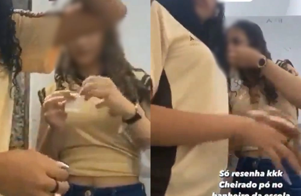 Vídeo de estudantes cheirando 'pó' em escola de Pernambuco viraliza na internet