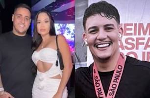 À esquerda o casal, e à direita o amigo que traiu e matou o empresário (Foto: Reprodução)