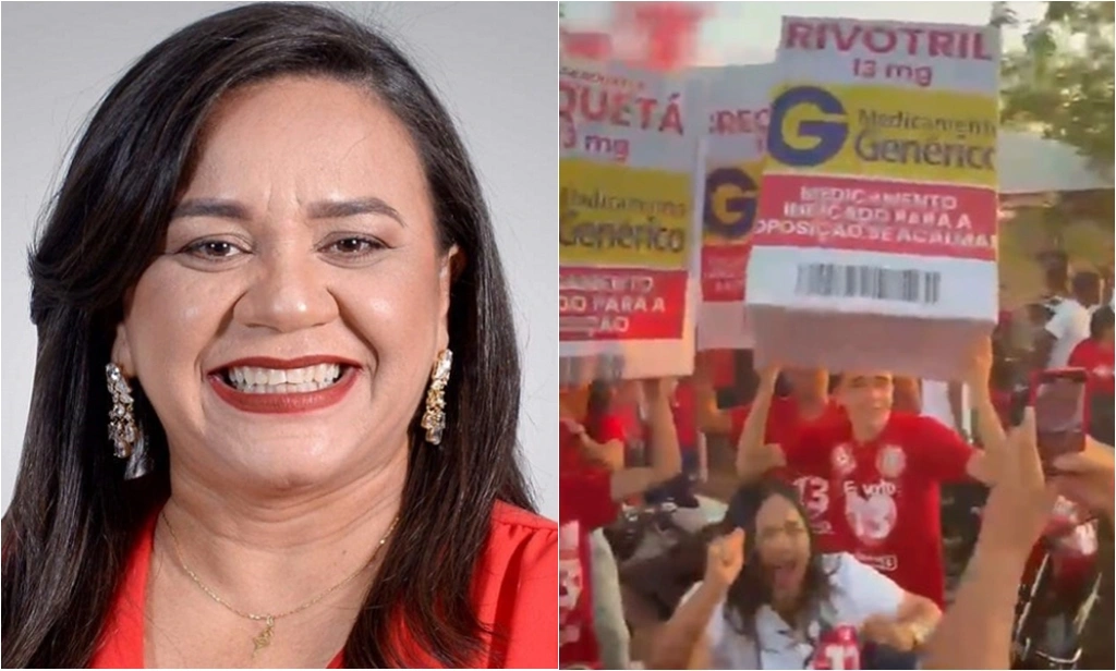 Candidata Elisa Paz faz piada com medicamento Rivotril durante carreata