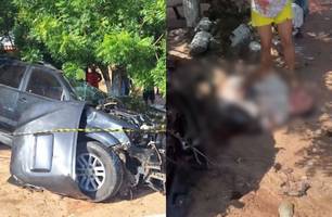 Homem fica gravemente ferido após colidir com caminhão em Buriti dos Lopes (Foto: Reprodução)