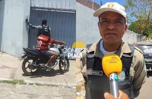 Motociclista é conduzido com chassi de moto adulterado em Teresina; PM faz alerta (Foto: Repórter 12/Conecta Piauí)