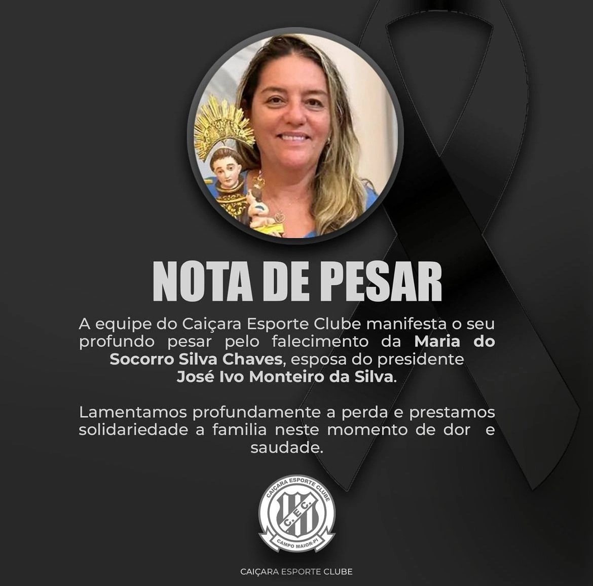 Nota de pesar do Caiçara