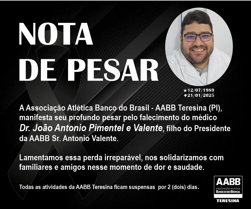 AABB Teresina lamenta o falecimento do médico João Antônio Valente