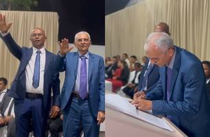 Agamenon Franco toma posse como prefeito de Ribeiro Gonçalves em solenidade (Foto: Reprodução)