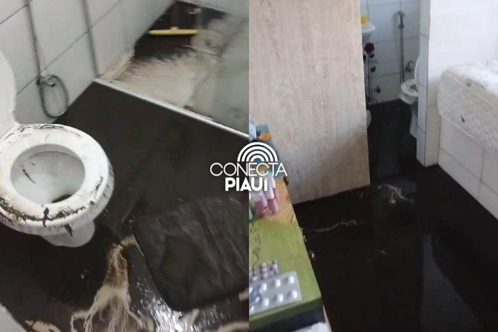 Casa de família fica cheia de excrementos após ligação de registro em Teresina