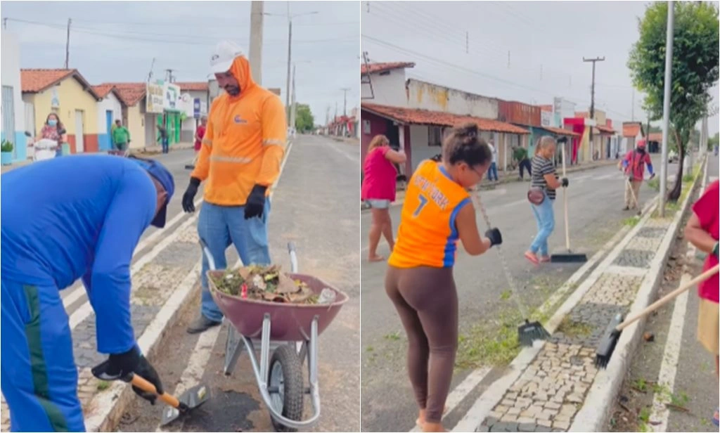 Comunidade de São Gonçalo do Piauí se mobiliza em mutirão de limpeza