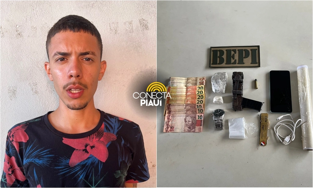 Homem é preso em Demerval Lobão com drogas, arma artesanal e dinheiro