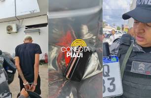 Jovem é preso portando carregador de arma e celulares na zona Norte de Teresina (Foto: Repórter 12/Conecta Piauí)
