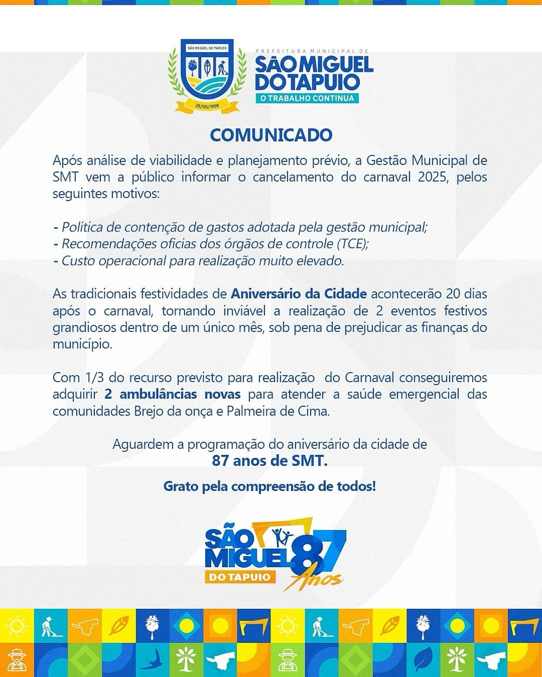 Nota do Prefeito Pompílio
