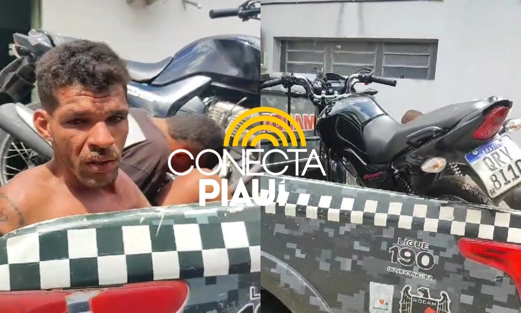 Suspeito de assalto é preso após cair de motocicleta em Teresina: "Fui atropelado"