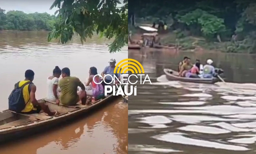 Travessia em canoa de madeira no Rio Parnaíba expõe comunidade de Nazária a riscos