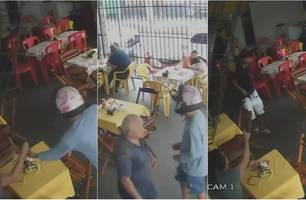 Vídeo flagra dupla assaltando restaurante no horário do almoço em Timon (Foto: Reprodução)
