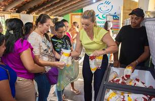 Evento de distribuição de alimentos em Buriti dos Lopes (Foto: Divulgação - Prefeitura Municipal)