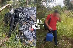 Médico sofre acidente após ultrapassagem mal-sucedida na PI-113 em José de Freitas (Foto: Reprodução)