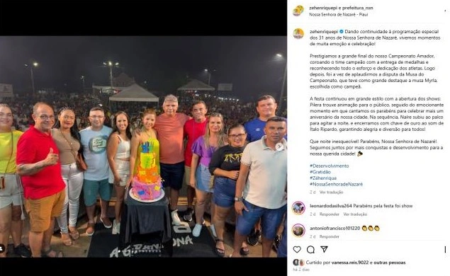MP sustenta que prefeito viculou sua imagem a shows e outros eventos promovidos pela prefeitura