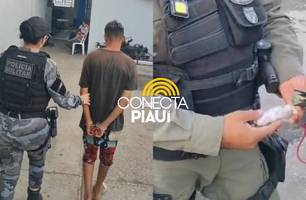 Passageiro de motociclista por app é preso com drogas na zona Sudeste de Teresina (Foto: Repórter 12/Conecta Piauí)