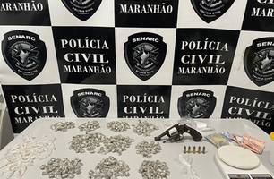 Polícia apreende arma e grande quantidade de drogas em operação em Timon (Foto: Reprodução)