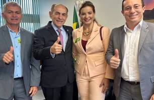Vereador Dandim, Senador Marcelo Castro, Prefeita Laura Rosa e líder Júnior Percy (Foto: Reprodução/Redes sociais)