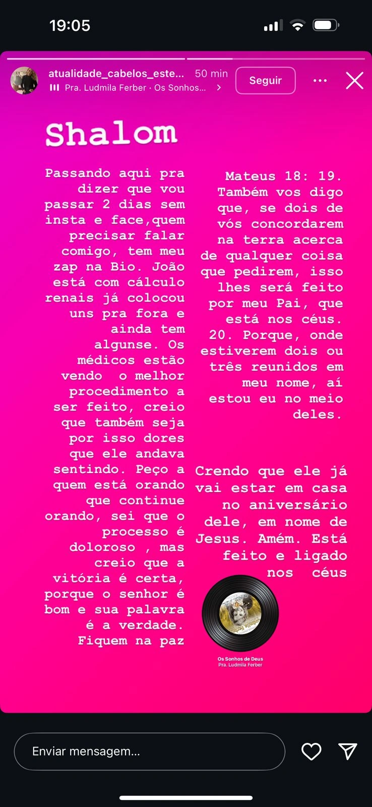 Comunidade feito pela mãe de João Lucas por meio das redes sociais