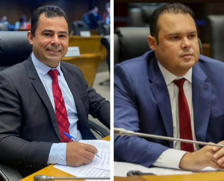 Eric Costa (esquerda) e o deputado que havia assumido Dalton Arruda, pediu para voltar ao cargo após disputa entre o suplentes