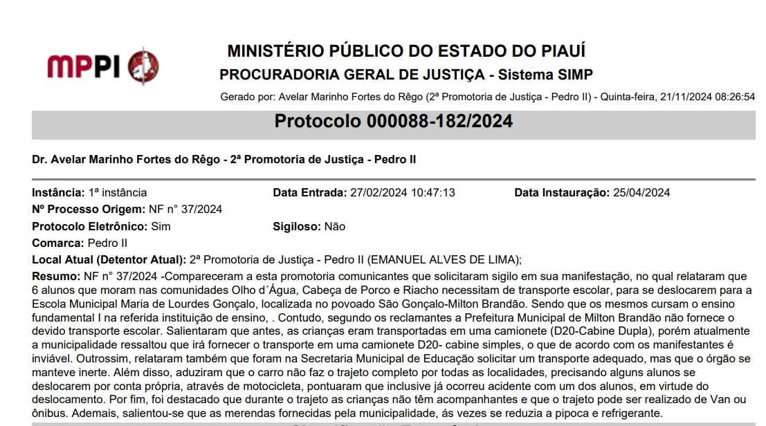 Ministério Público cobra multa de R$ 1 milhão da prefeitura de Milton Brandão