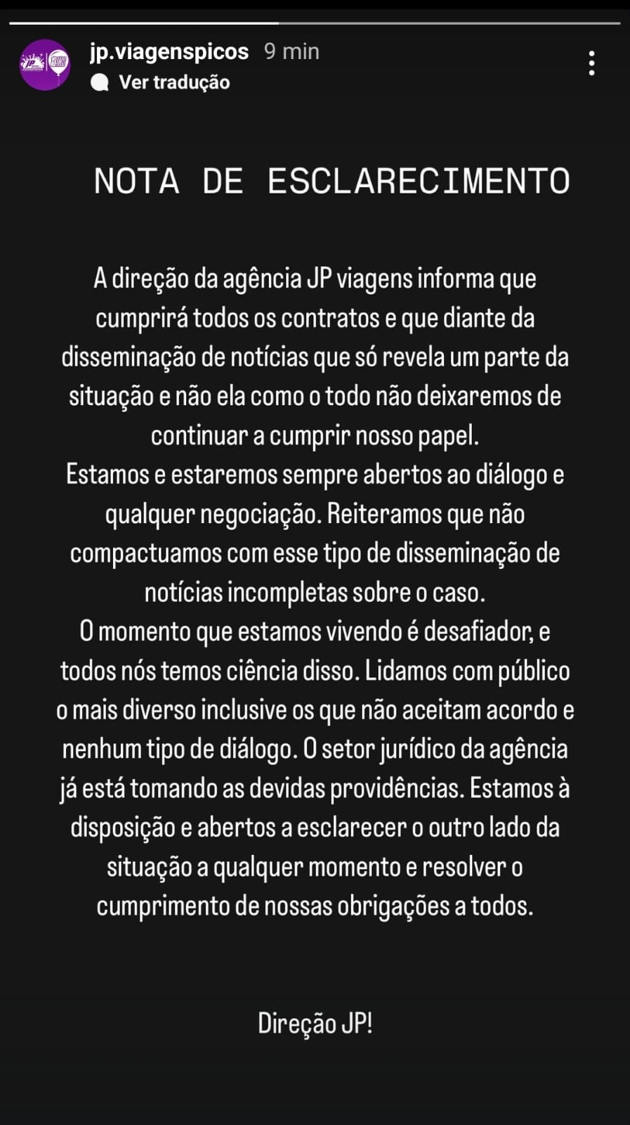 Nota da empresa