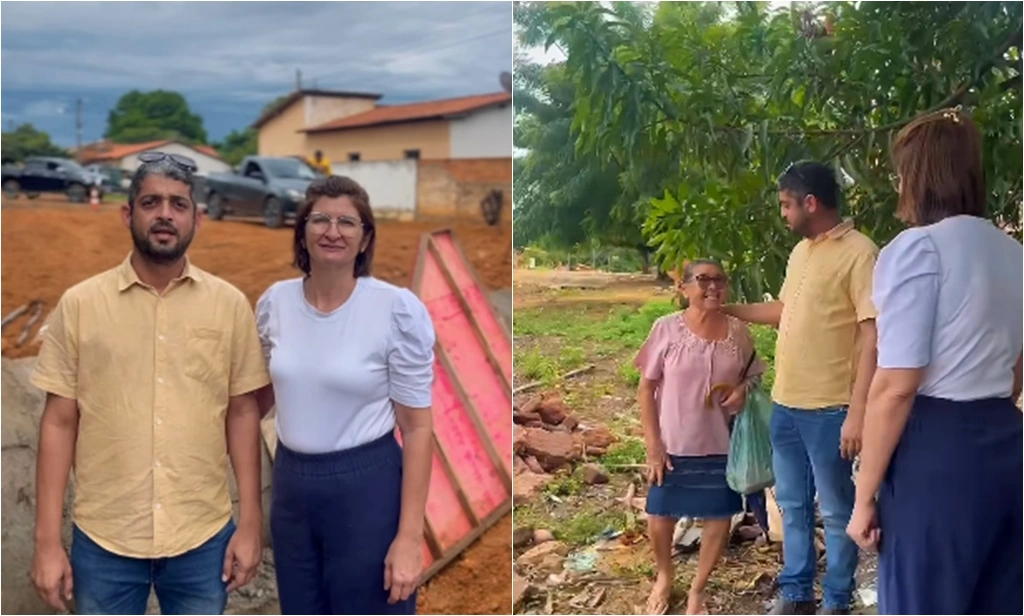 Prefeita Lisiane Franco e vice Dr. Filipe acompanham obras em Colônia do Gurgueia