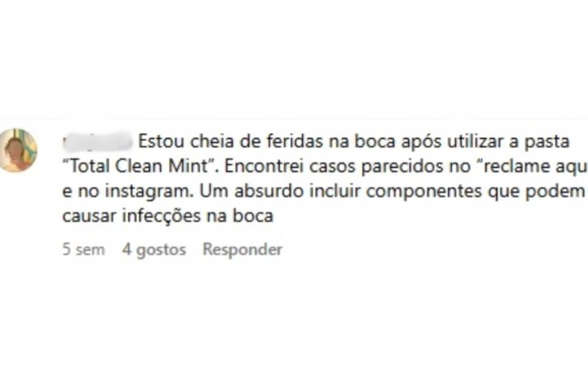 Reclamações de usuários sobre o creme dental Colgate Total 12 Clean Mint