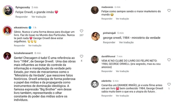 Comentários na publicação apontam similaridade com livro e até jogada de marketing